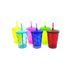 COPO ACRÍLICO COMBO SHAKE C/ CANUDO 750ML REF.454