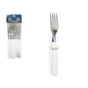 GARFO AÇO INOX CABO PLÁSTICO PRESTIGE 6X1 (BRANCO) REF. 03300.06.02