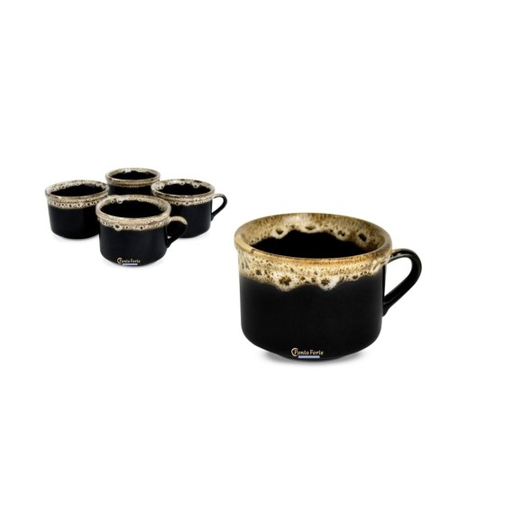 JOGO XÍCARAS CHÁ C/ BORDA DEC. 150ML 4PCS 51/4