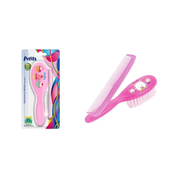 ESCOVA + PENTE INFANTIL PETITA ROSA REF. 1161-RS