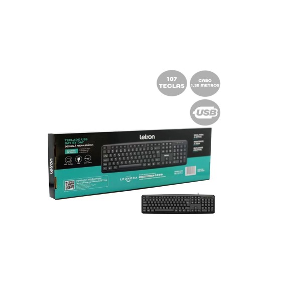 TECLADO USB DAY BY DAY CABO 1,30MTS REF. 74327
